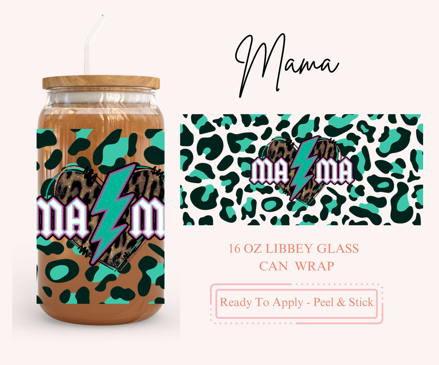 UV DTF Libbey Glass Can Wrap - Ready To Apply - Peel & Stick