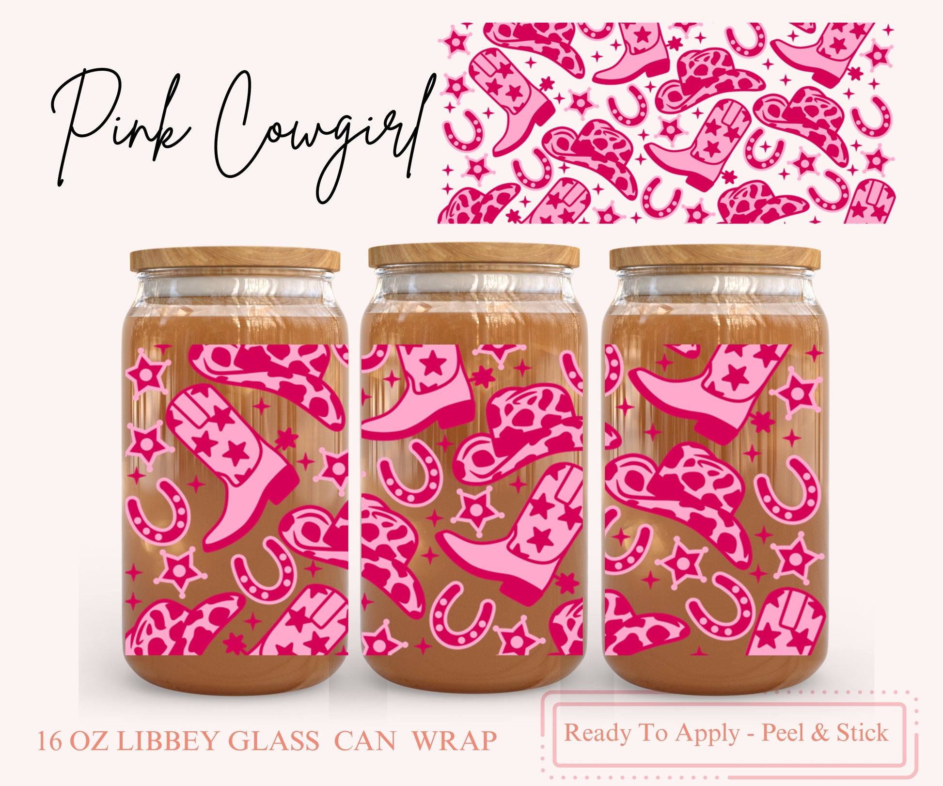 UV DTF Libbey Glass Can Wrap - Ready To Apply - Peel & Stick