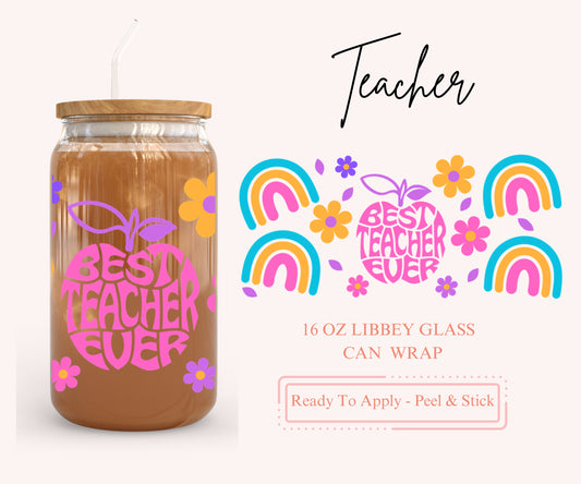 UV DTF Libbey Glass Can Wrap - Ready To Apply - Peel & Stick