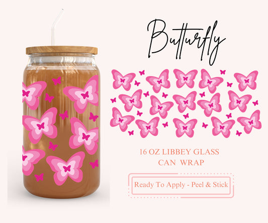 UV DTF Libbey Glass Can Wrap - Ready To Apply - Peel & Stick