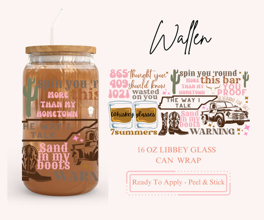 UV DTF Libbey Glass Can Wrap - Ready To Apply - Peel & Stick