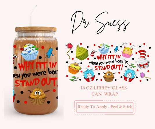 UV DTF Libbey Glass Can Wrap - Ready To Apply - Peel & Stick