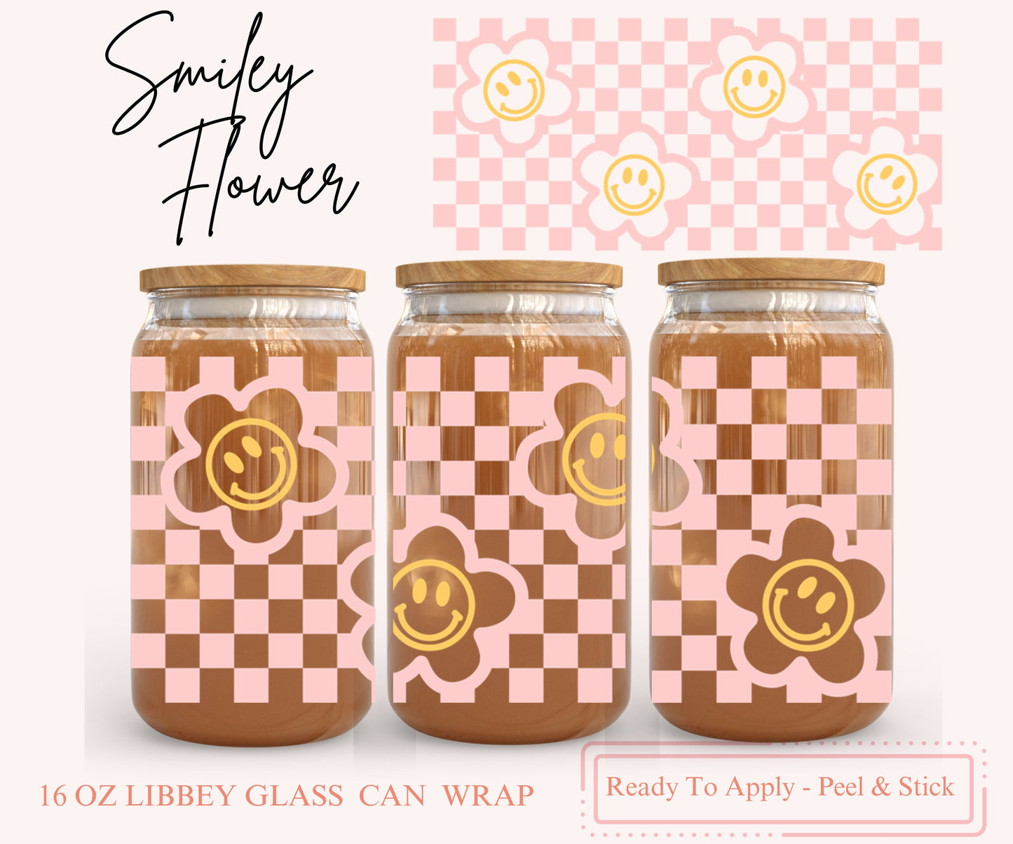 UV DTF Libbey Glass Can Wrap - Ready To Apply - Peel & Stick