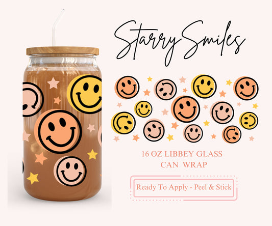 UV DTF Libbey Glass Can Wrap - Ready To Apply - Peel & Stick