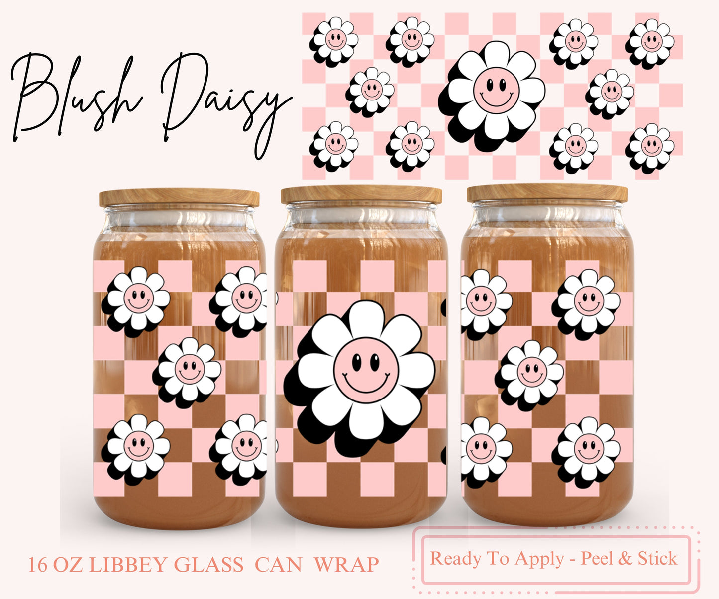 UV DTF Libbey Glass Can Wrap - Ready To Apply - Peel & Stick
