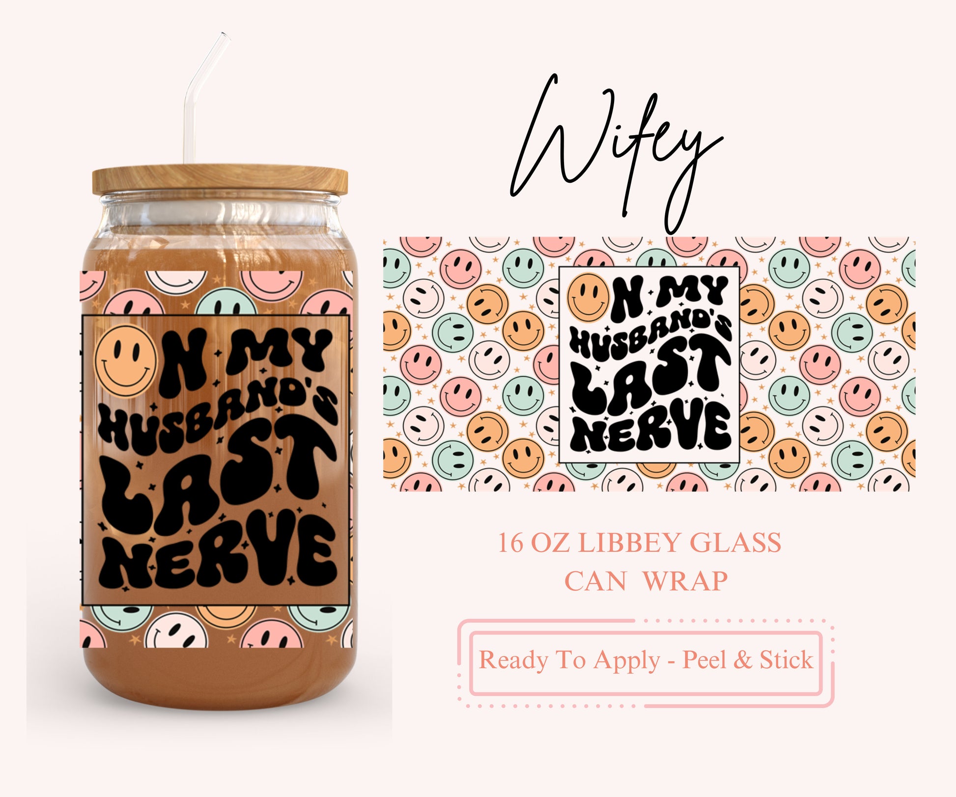 UV DTF Libbey Glass Can Wrap - Ready To Apply - Peel & Stick