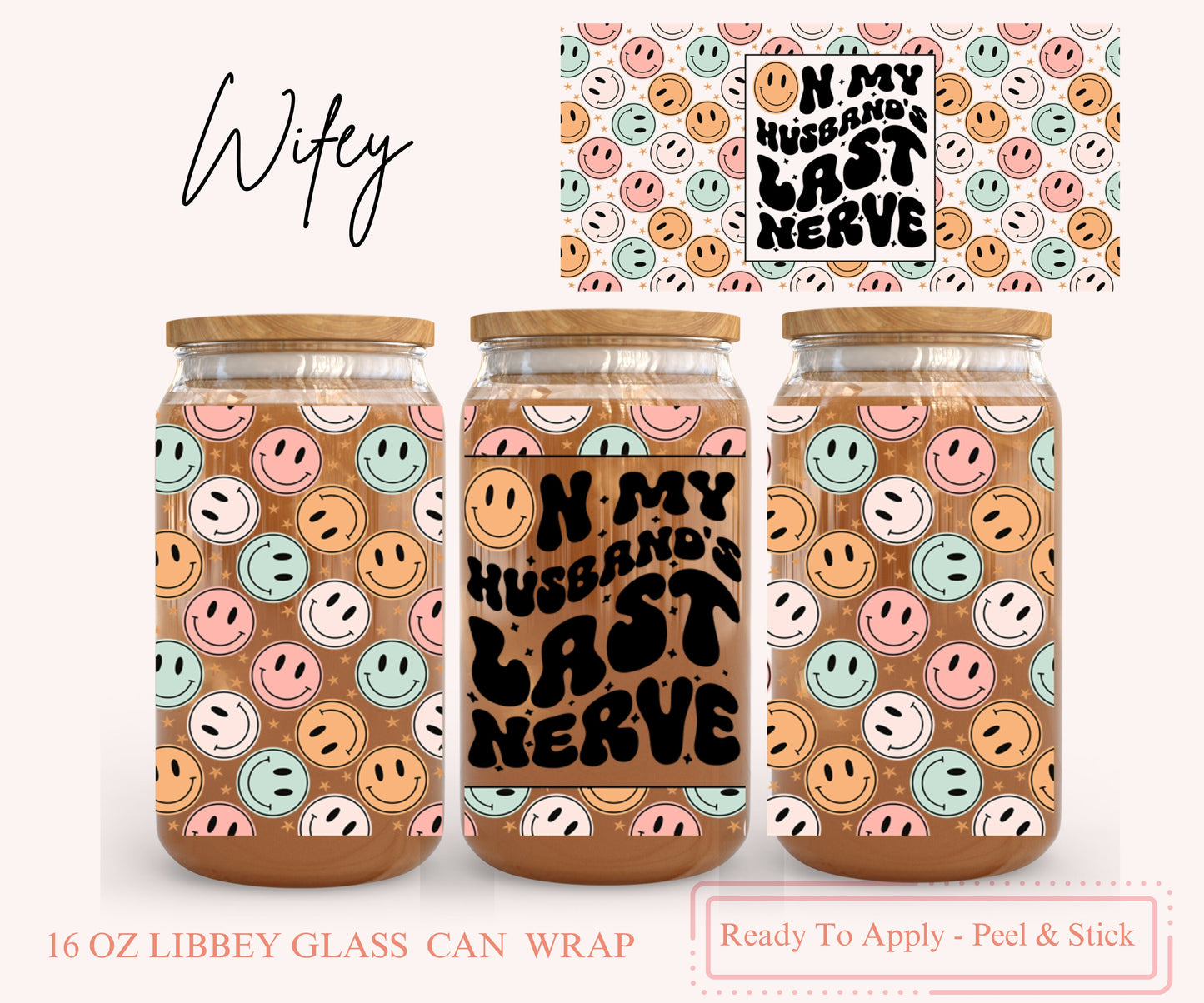 UV DTF Libbey Glass Can Wrap - Ready To Apply - Peel & Stick