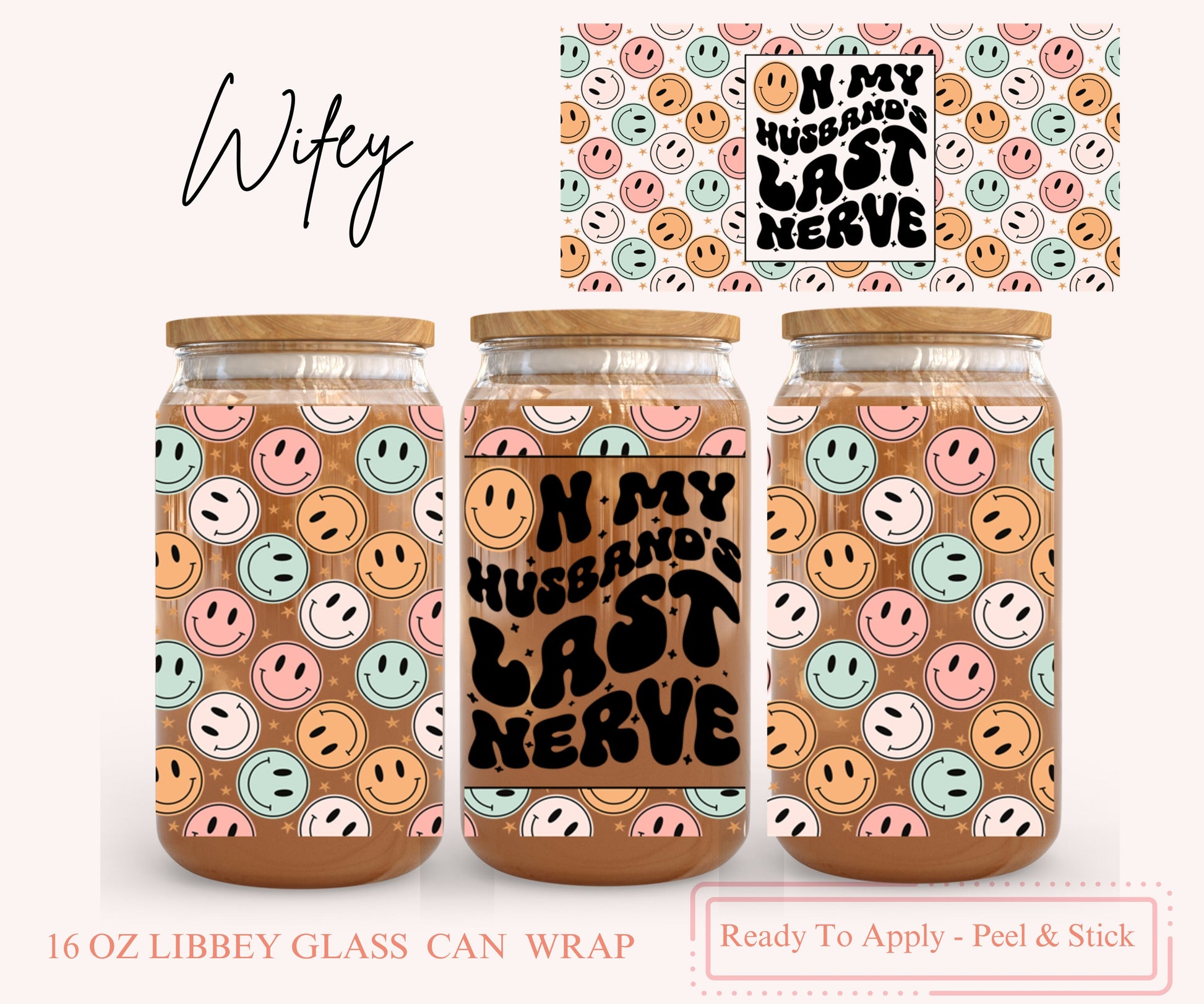 UV DTF Libbey Glass Can Wrap - Ready To Apply - Peel & Stick