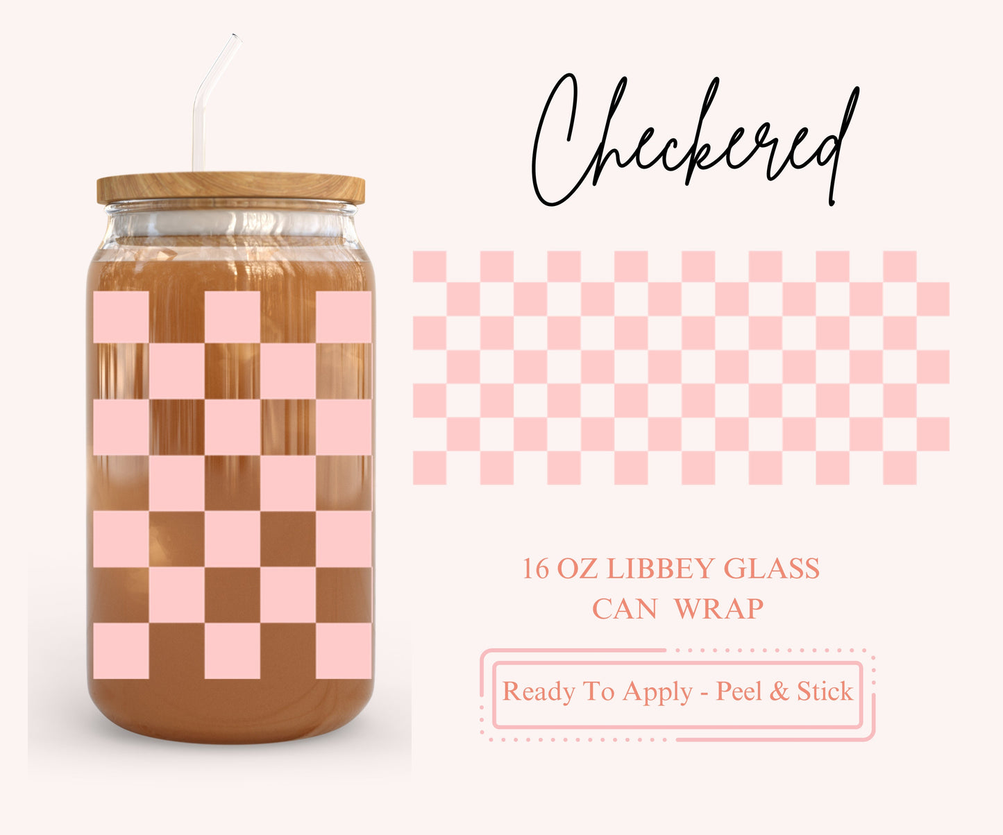 UV DTF Libbey Glass Can Wrap - Ready To Apply - Peel & Stick