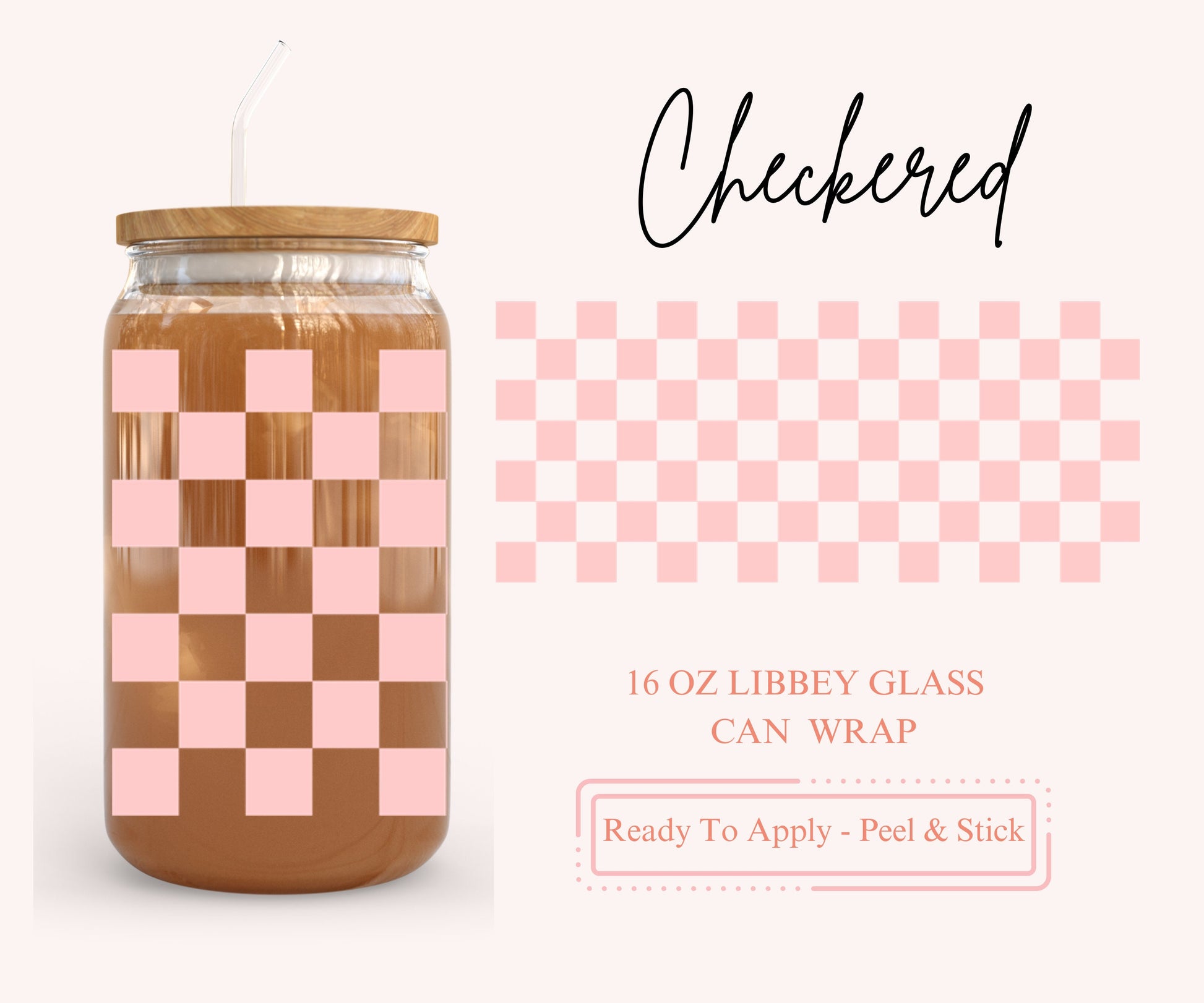 UV DTF Libbey Glass Can Wrap - Ready To Apply - Peel & Stick