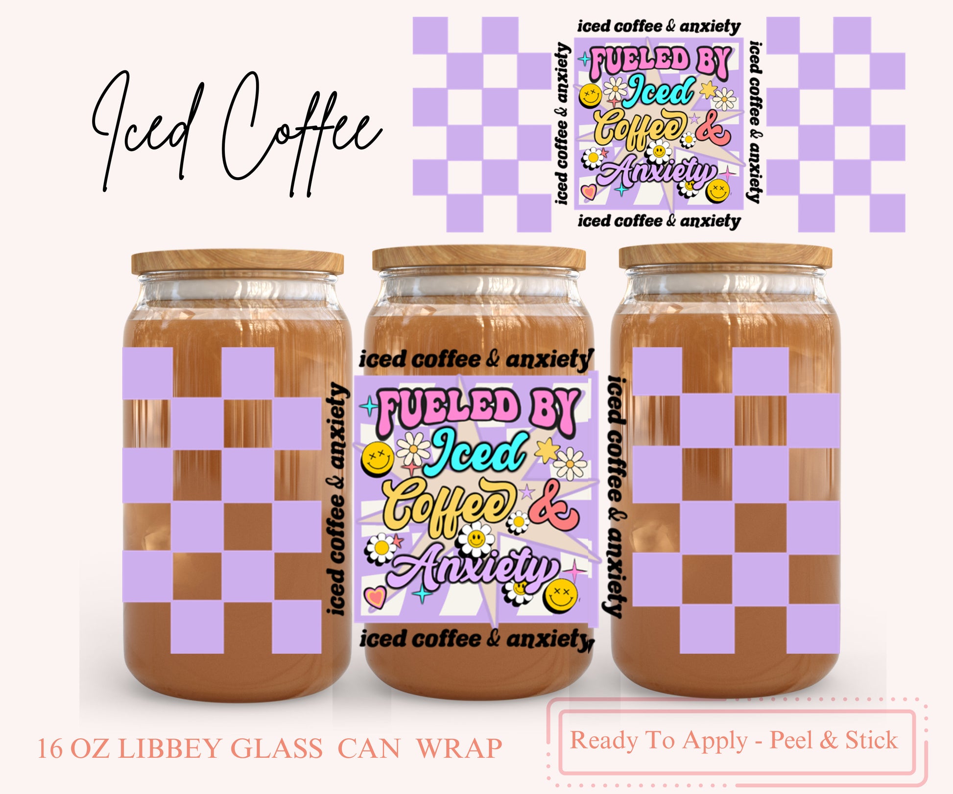 UV DTF Libbey Glass Can Wrap - Ready To Apply - Peel & Stick