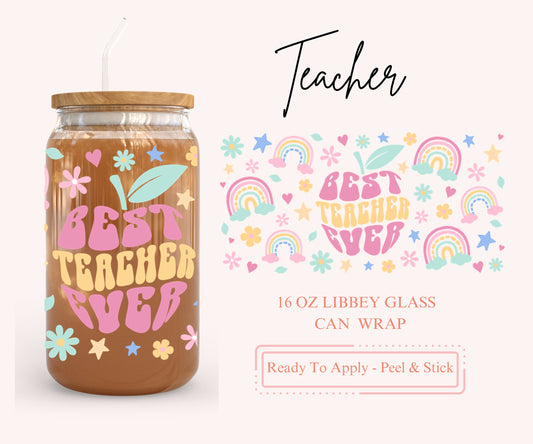 UV DTF Libbey Glass Can Wrap - Ready To Apply - Peel & Stick