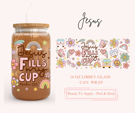 UV DTF Libbey Glass Can Wrap - Ready To Apply - Peel & Stick