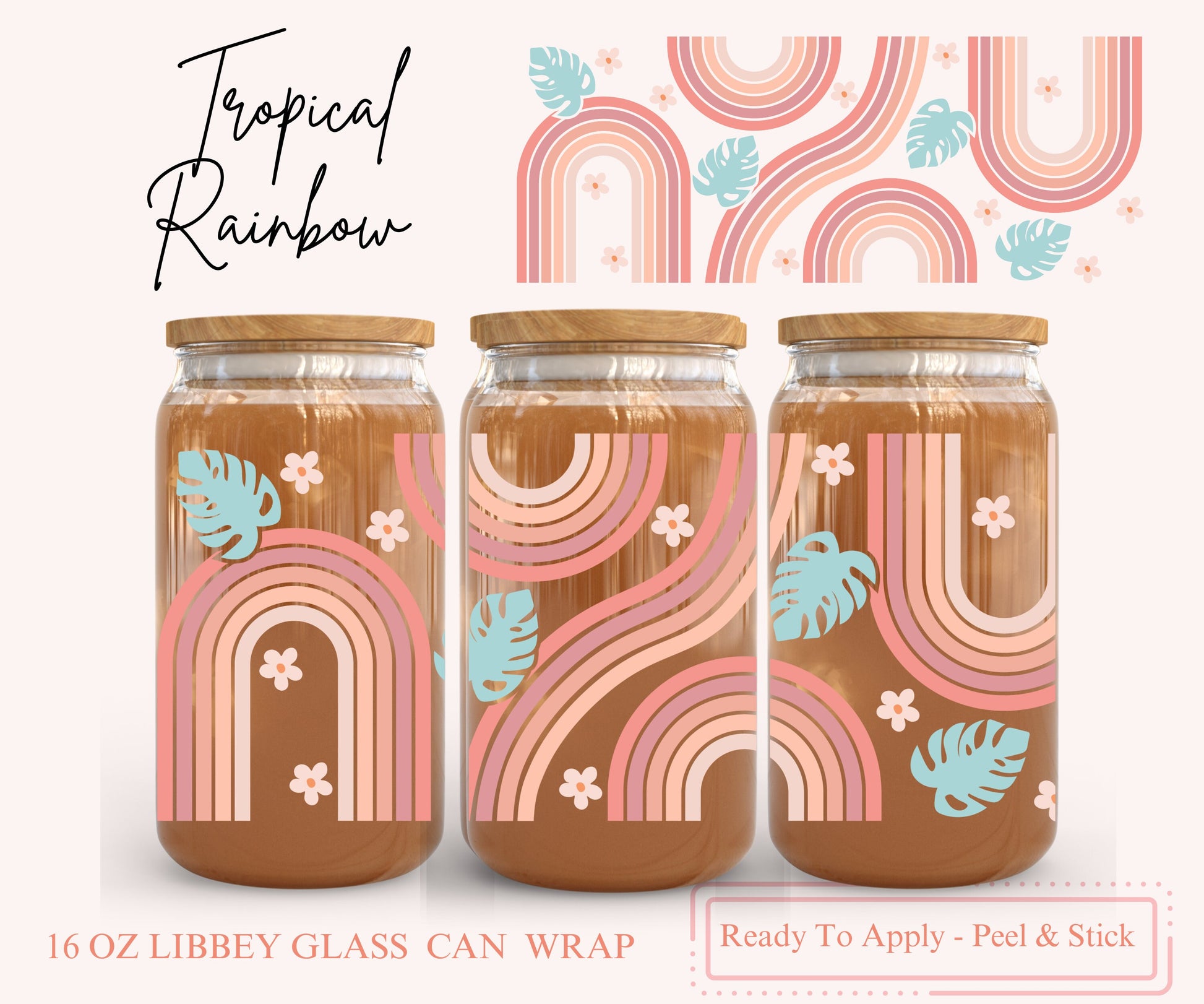 UV DTF Libbey Glass Can Wrap - Ready To Apply - Peel & Stick