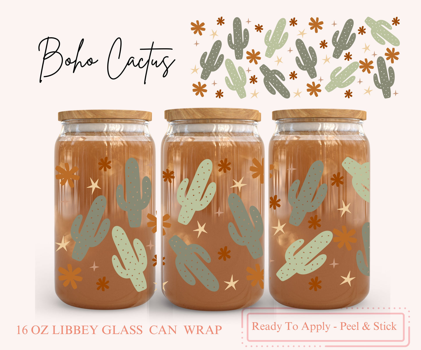 UV DTF Libbey Glass Can Wrap - Ready To Apply - Peel & Stick