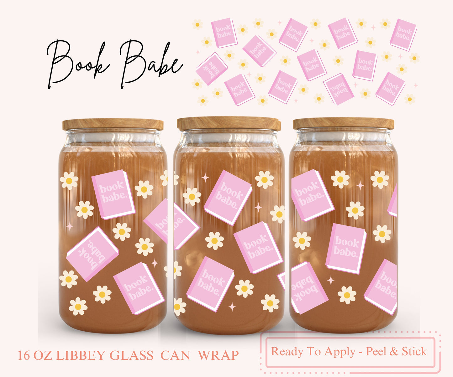 UV DTF Libbey Glass Can Wrap - Ready To Apply - Peel & Stick