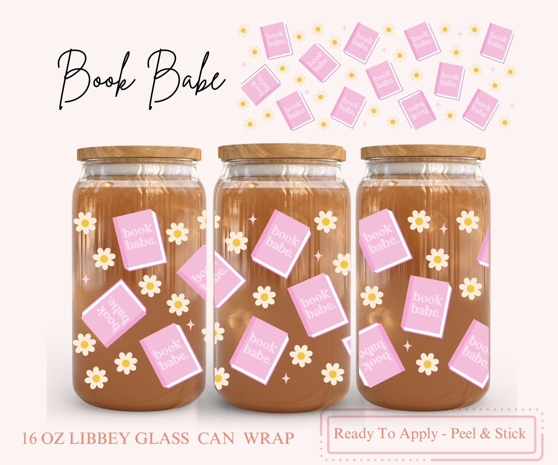 UV DTF Libbey Glass Can Wrap - Ready To Apply - Peel & Stick