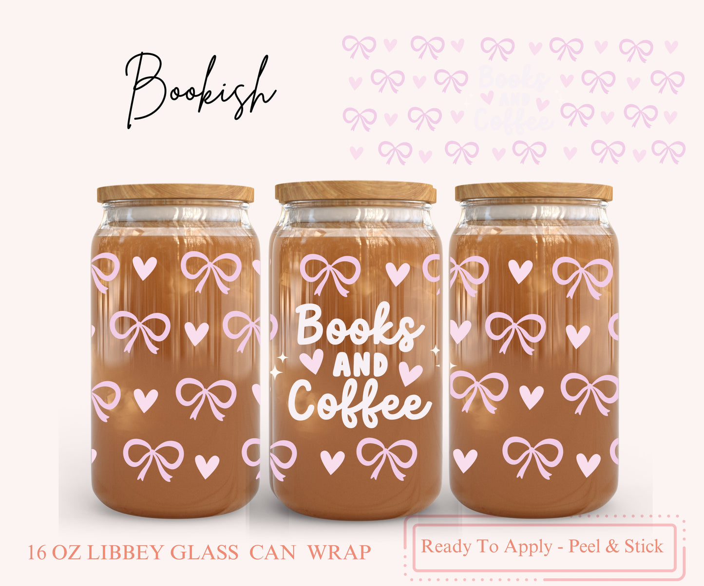 UV DTF Libbey Glass Can Wrap - Ready To Apply - Peel & Stick