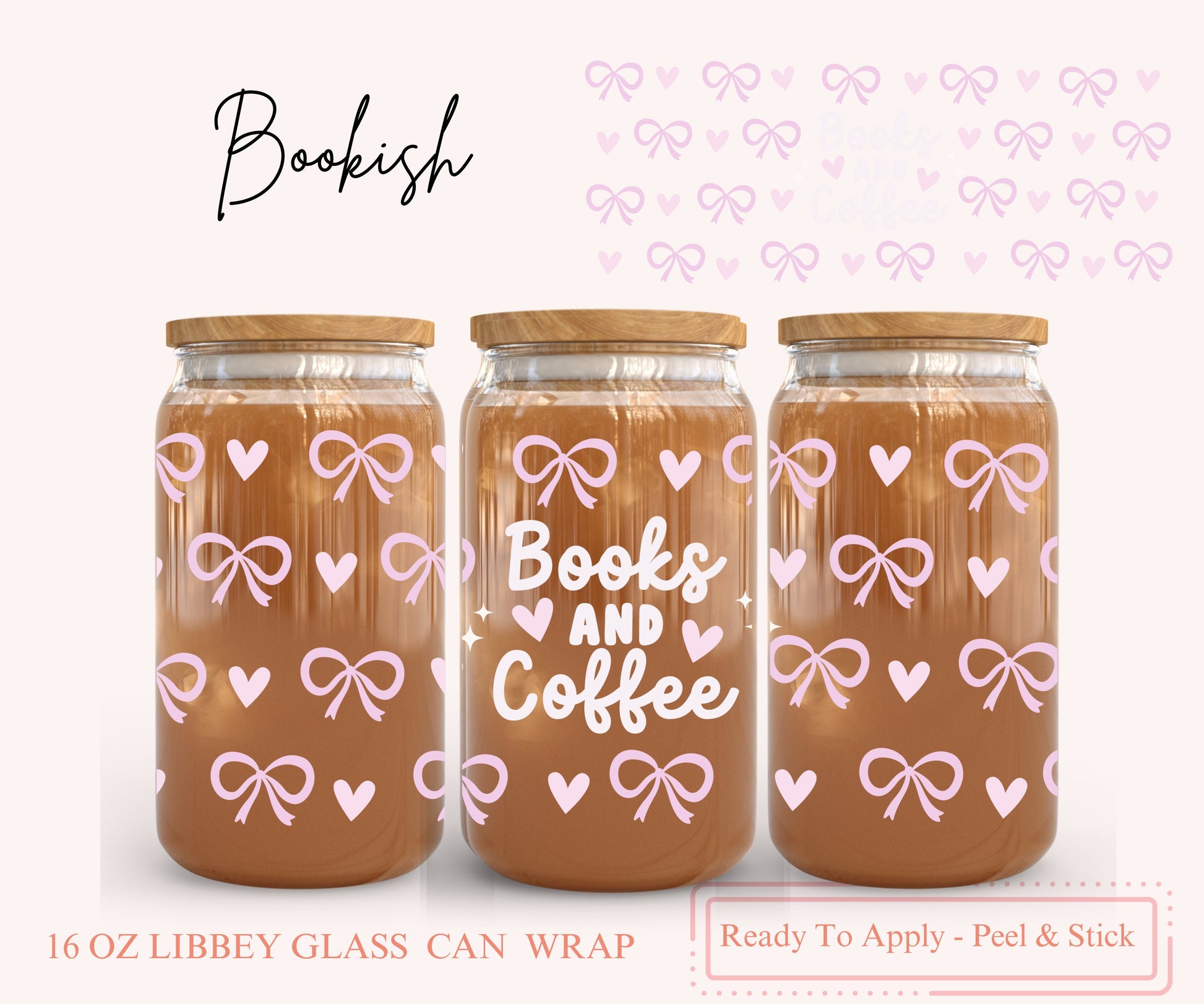 UV DTF Libbey Glass Can Wrap - Ready To Apply - Peel & Stick