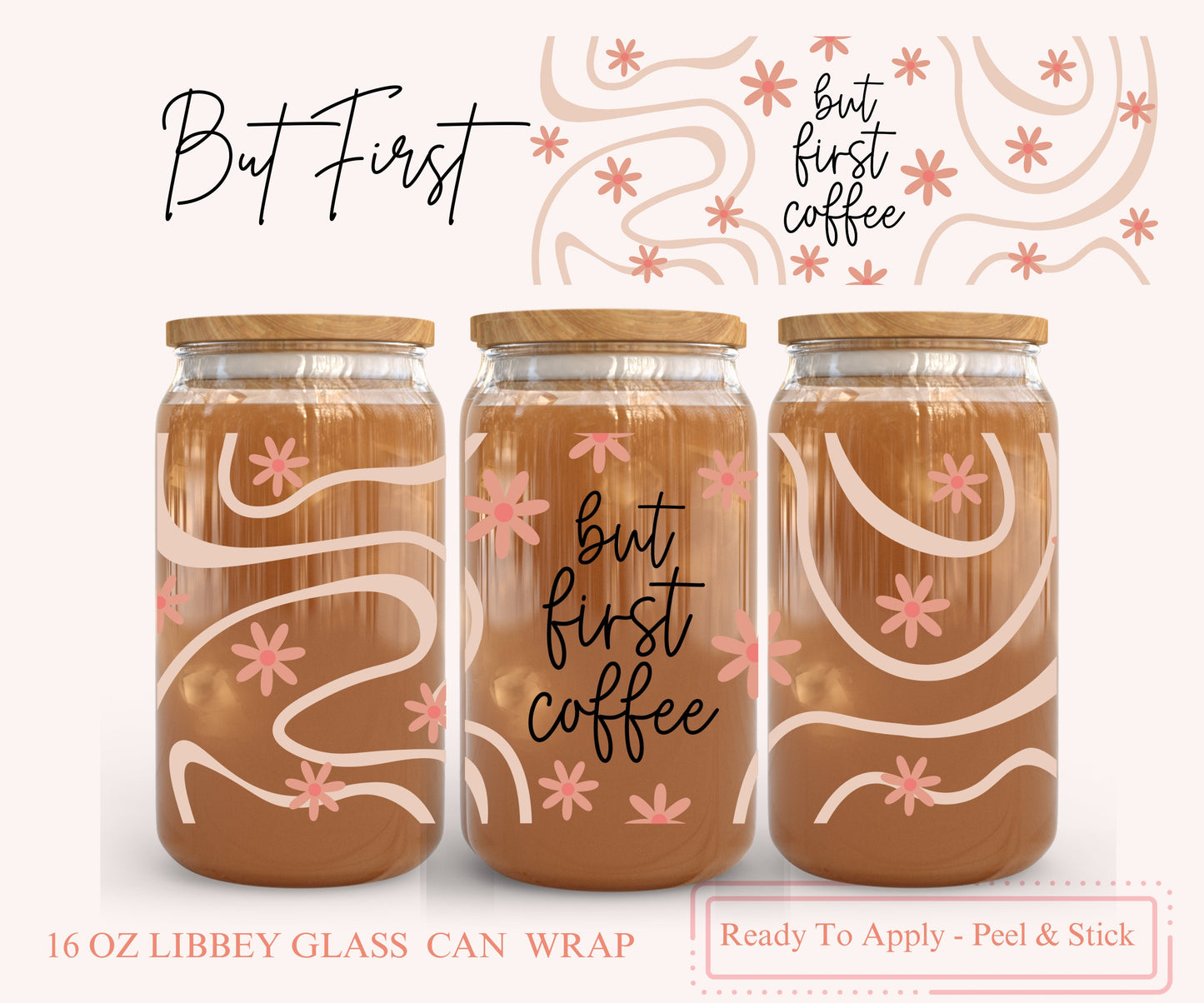 UV DTF Libbey Glass Can Wrap - Ready To Apply - Peel & Stick