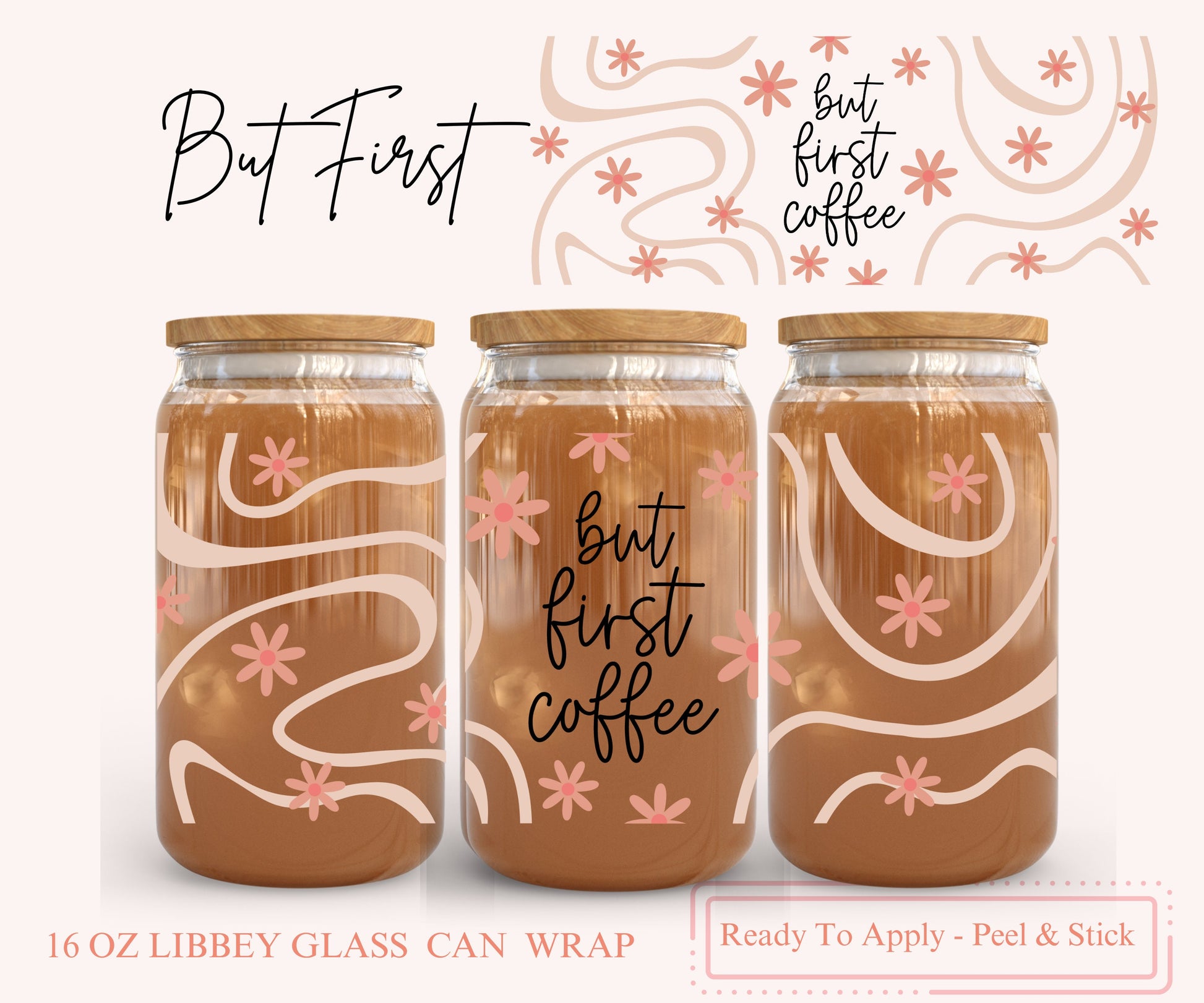 UV DTF Libbey Glass Can Wrap - Ready To Apply - Peel & Stick