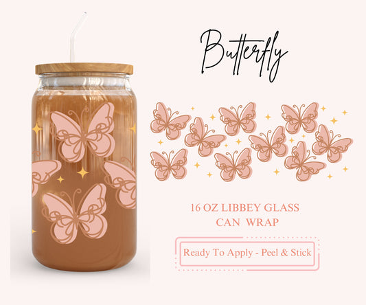 UV DTF Libbey Glass Can Wrap - Ready To Apply - Peel & Stick