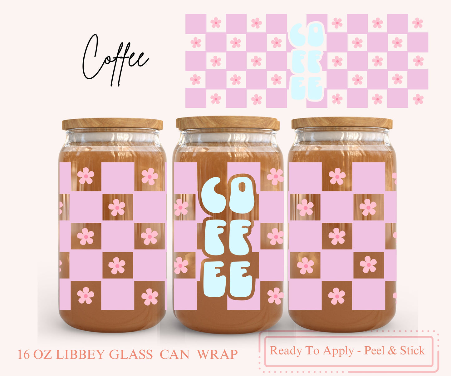 UV DTF Libbey Glass Can Wrap - Ready To Apply - Peel & Stick