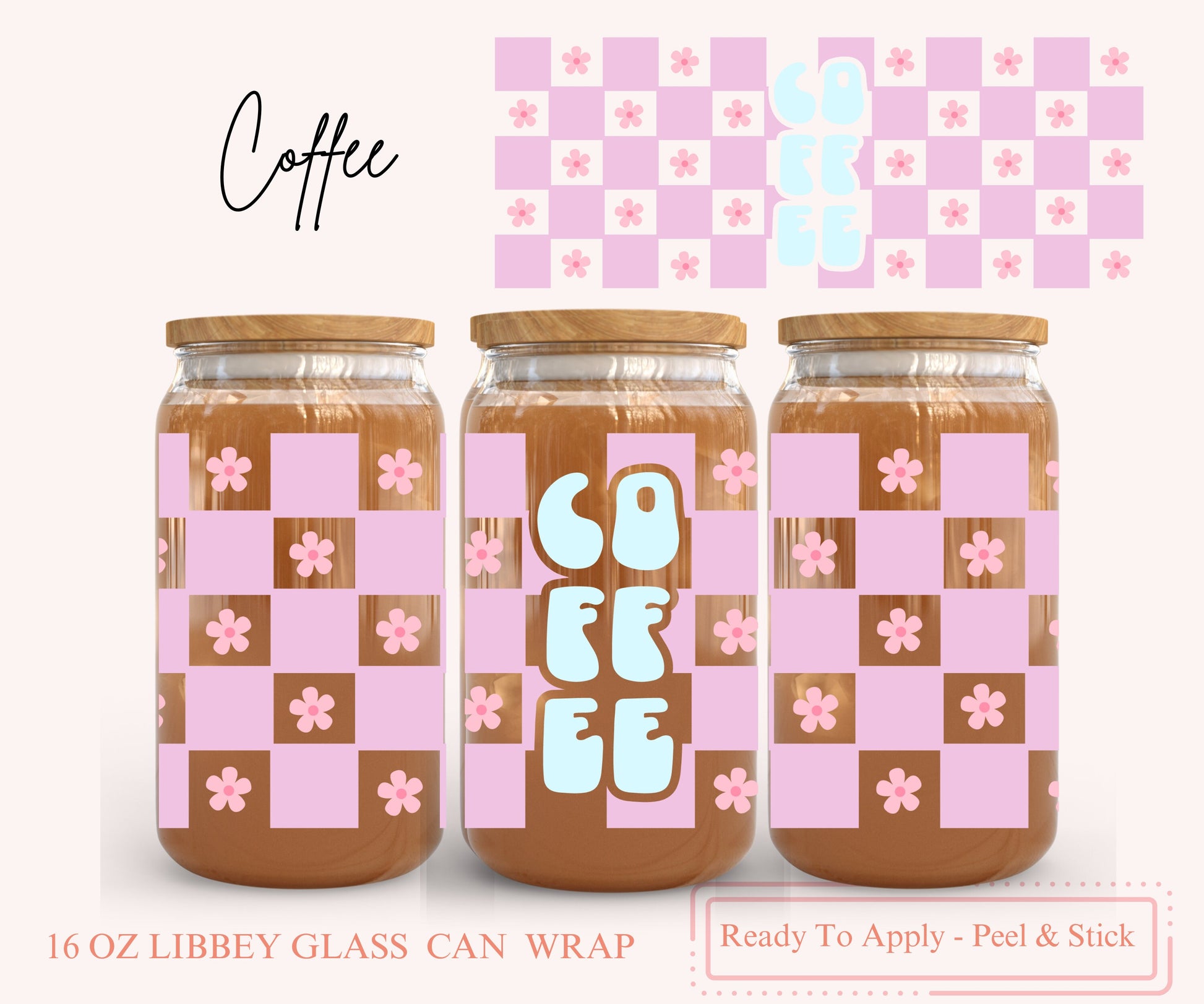 UV DTF Libbey Glass Can Wrap - Ready To Apply - Peel & Stick