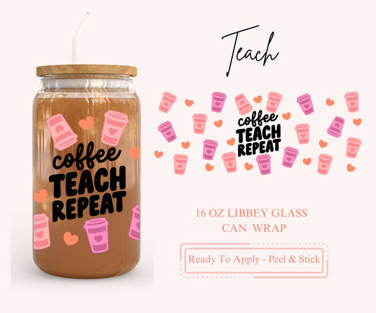 UV DTF Libbey Glass Can Wrap - Ready To Apply - Peel & Stick