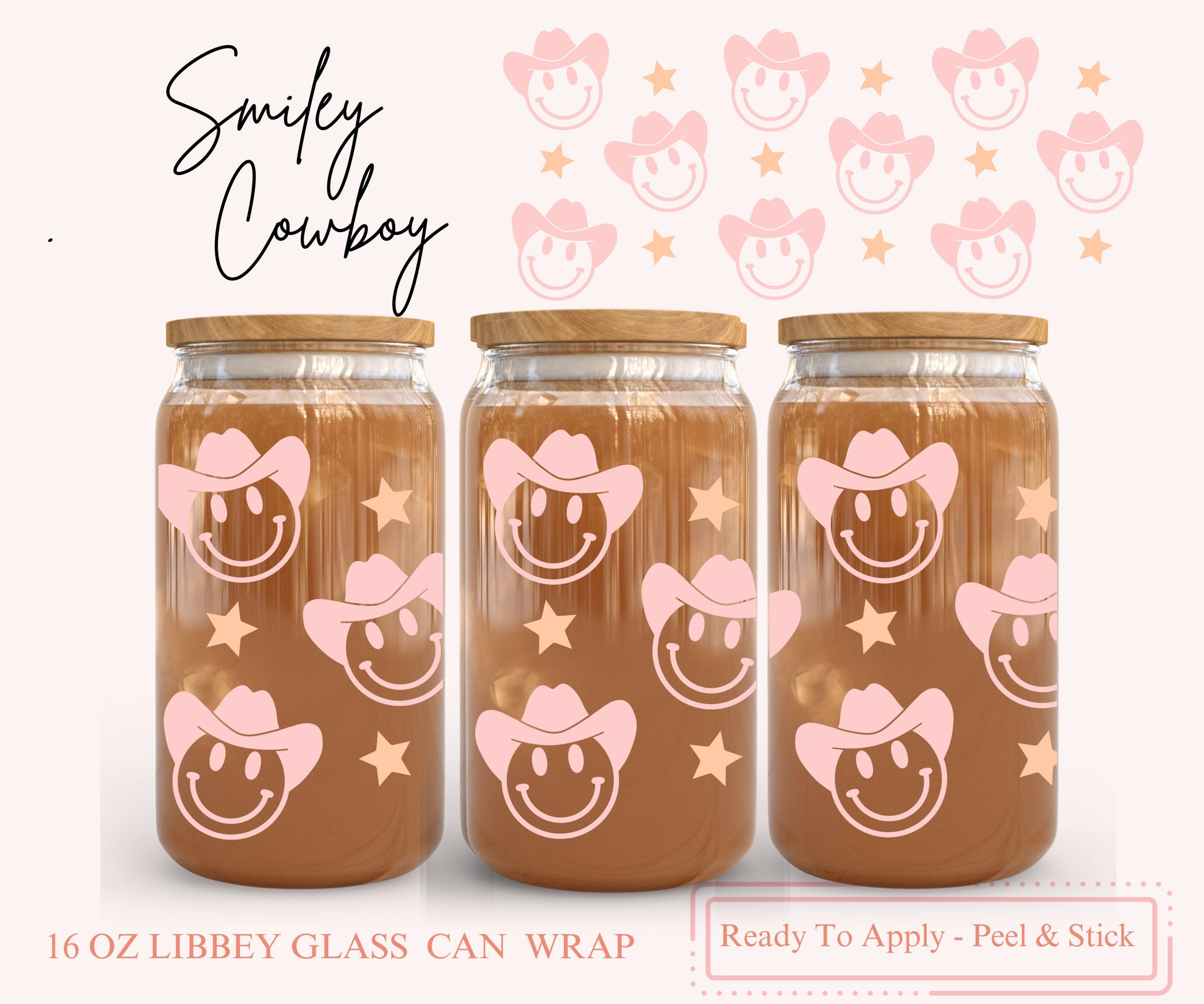 UV DTF Libbey Glass Can Wrap - Ready To Apply - Peel & Stick