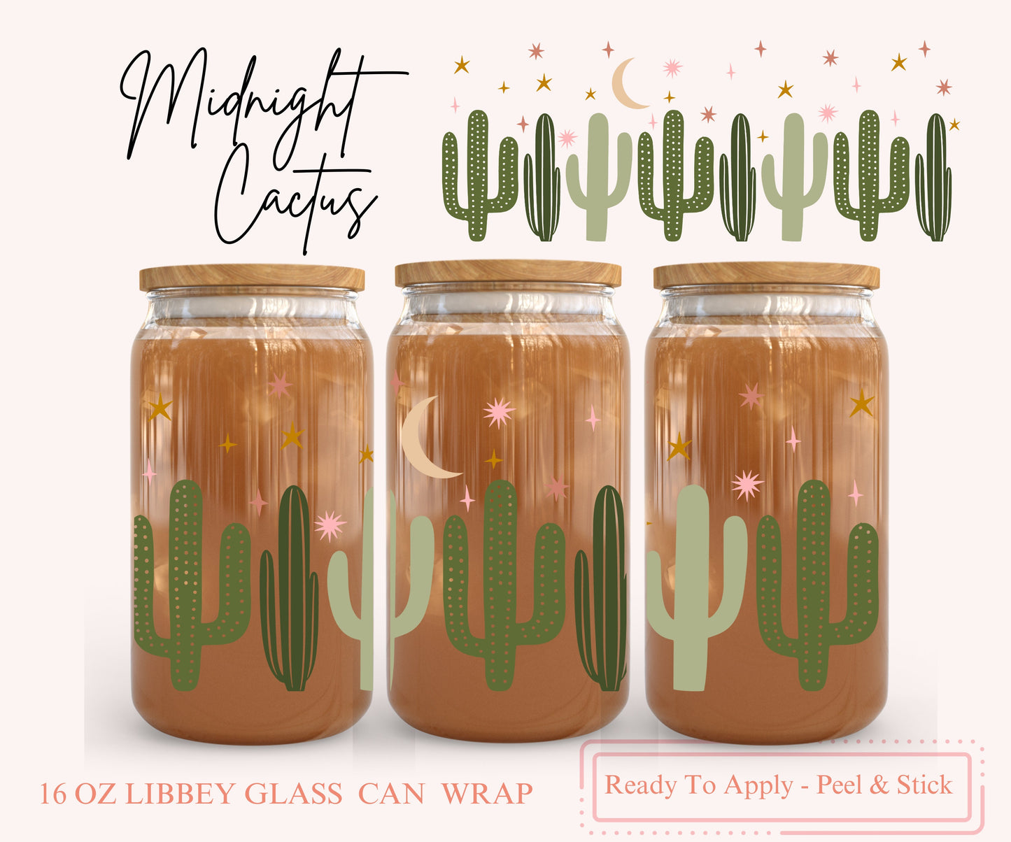 UV DTF Libbey Glass Can Wrap - Ready To Apply - Peel & Stick