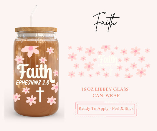 UV DTF Libbey Glass Can Wrap - Ready To Apply - Peel & Stick