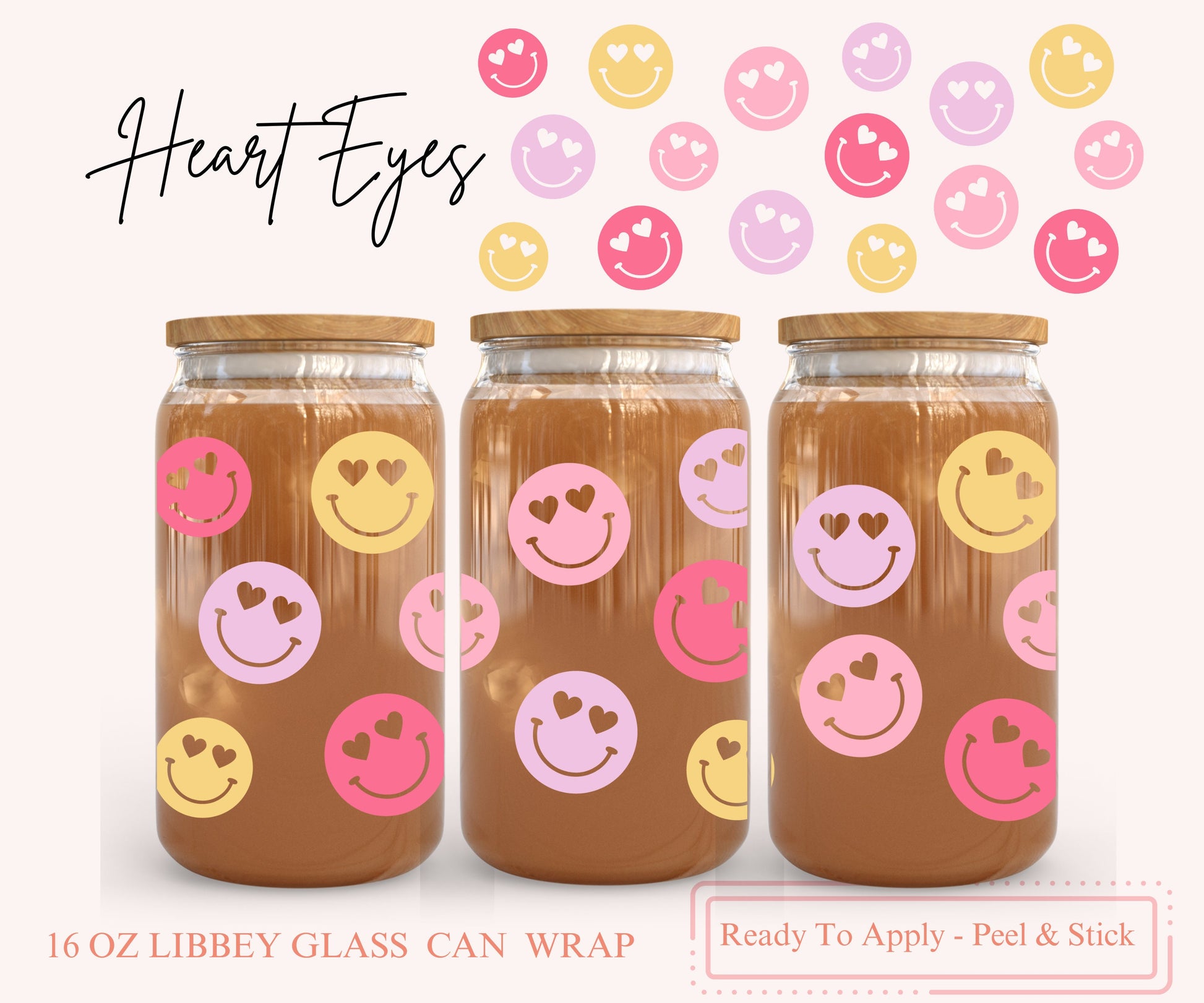 UV DTF Libbey Glass Can Wrap - Ready To Apply - Peel & Stick