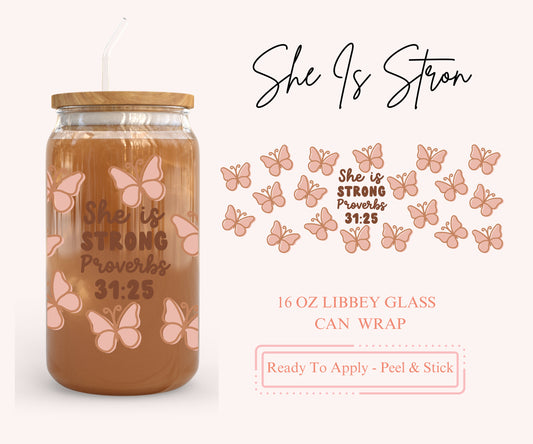 UV DTF Libbey Glass Can Wrap - Ready To Apply - Peel & Stick