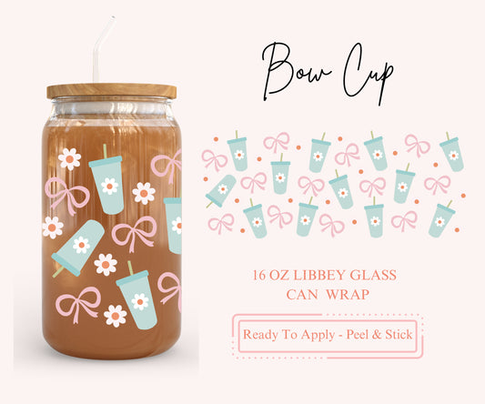 UV DTF Libbey Glass Can Wrap - Ready To Apply - Peel & Stick