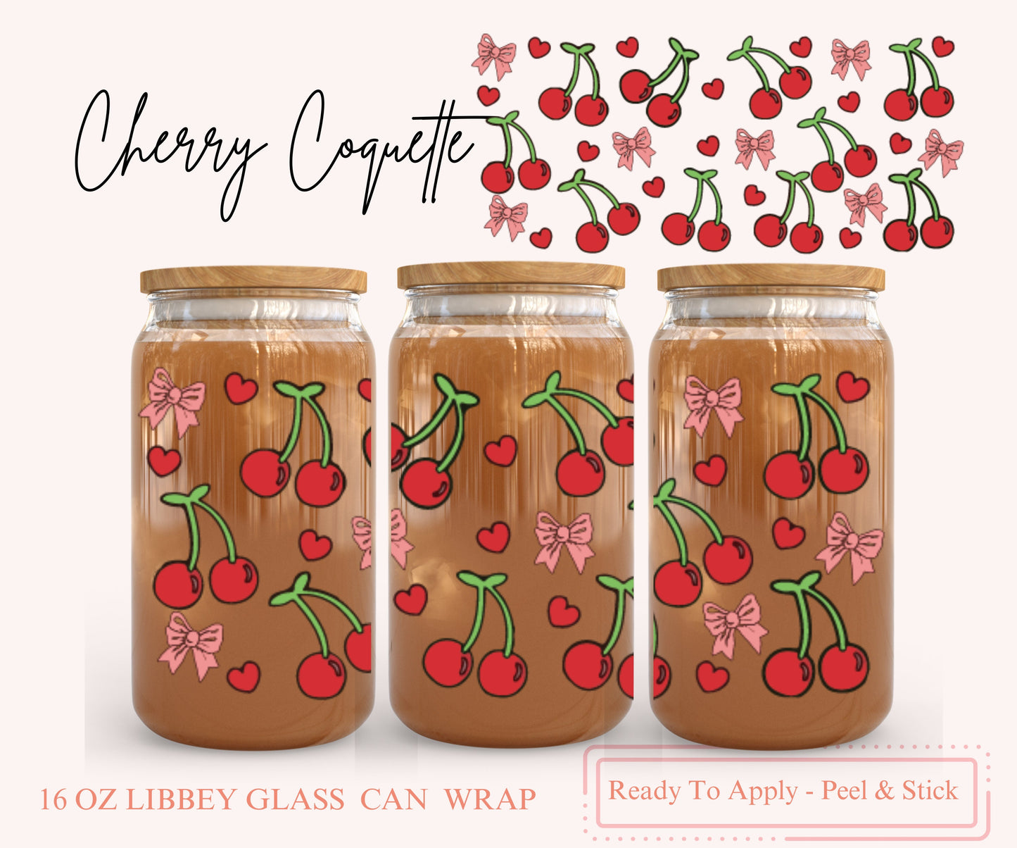 UV DTF Libbey Glass Can Wrap - Ready To Apply - Peel & Stick