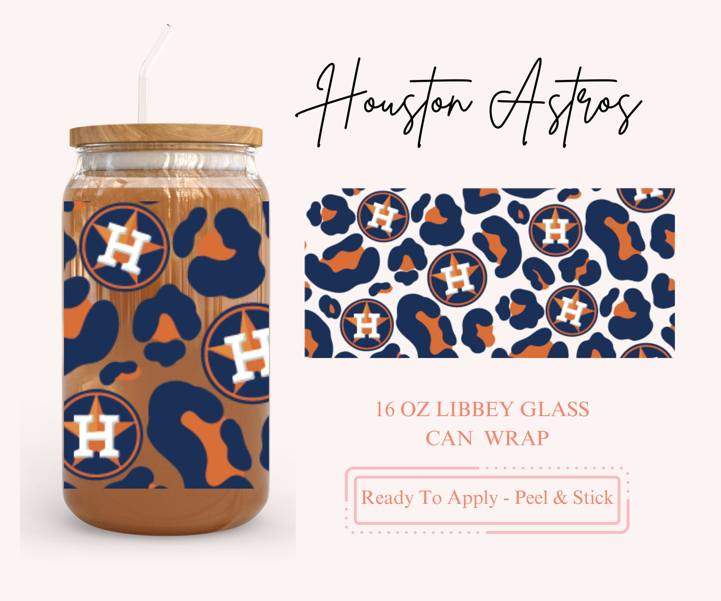 UV DTF Libbey Glass Can Wrap - Ready To Apply - Peel & Stick