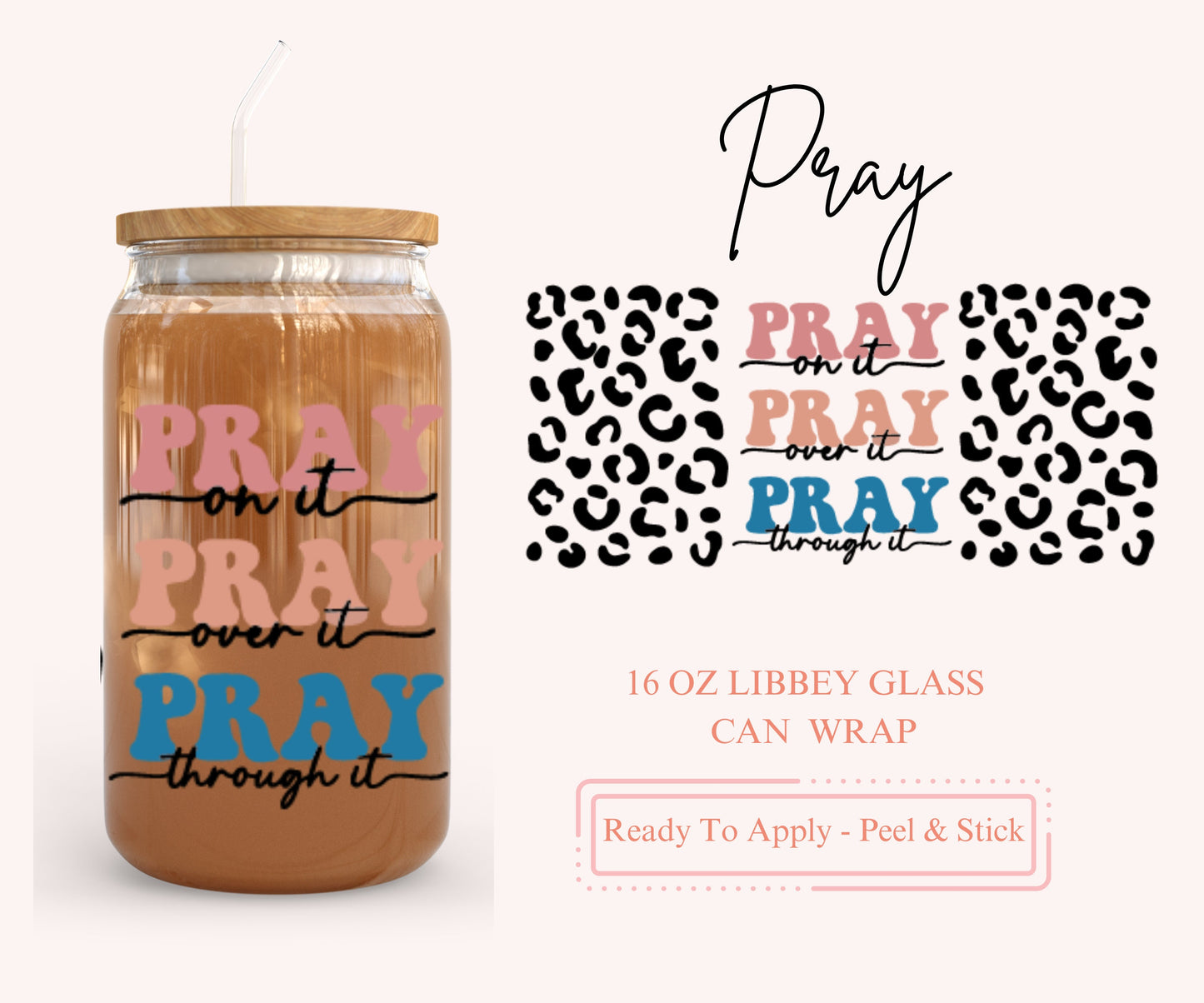 UV DTF Libbey Glass Can Wrap - Ready To Apply - Peel & Stick