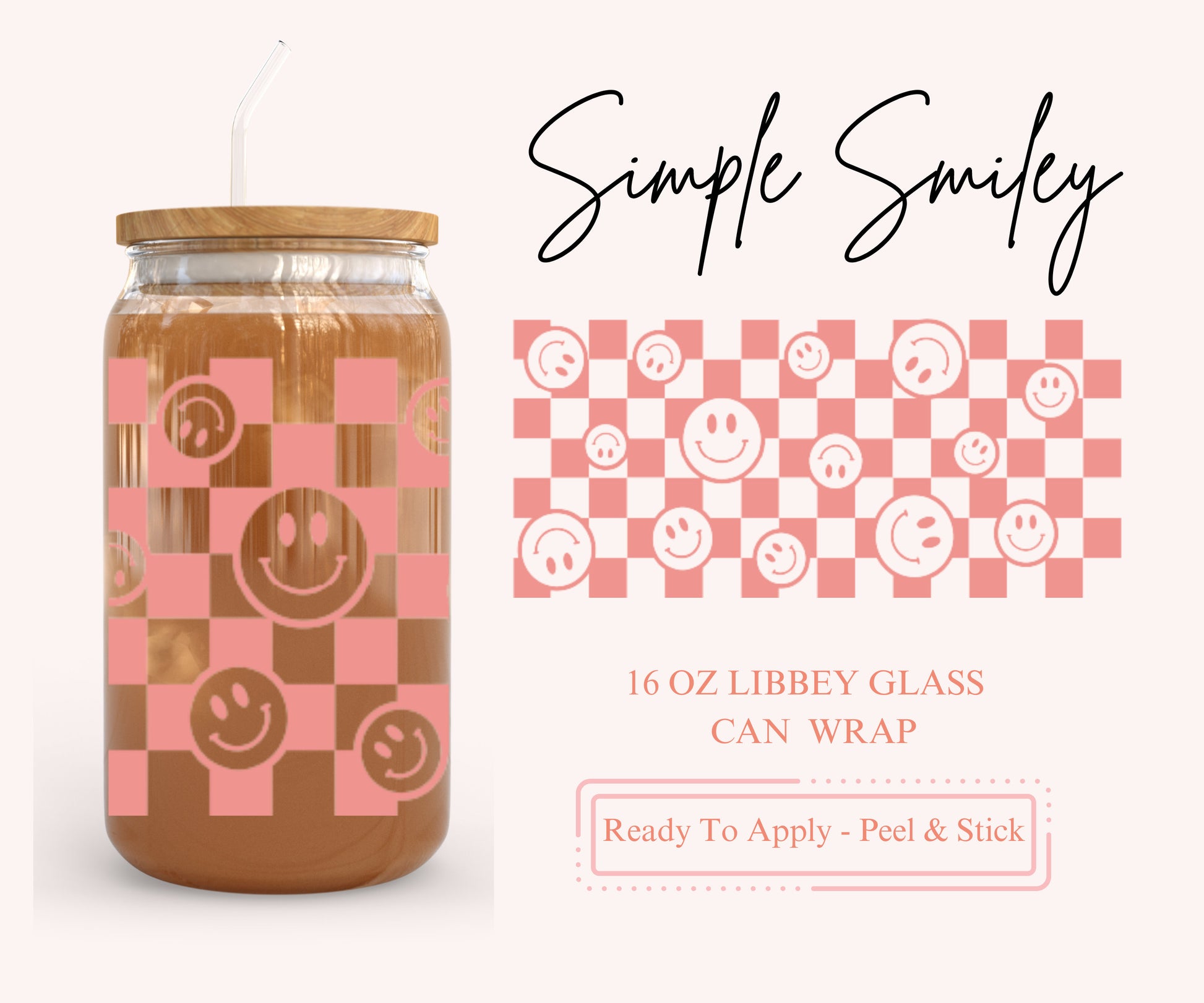 UV DTF Libbey Glass Can Wrap - Ready To Apply - Peel & Stick