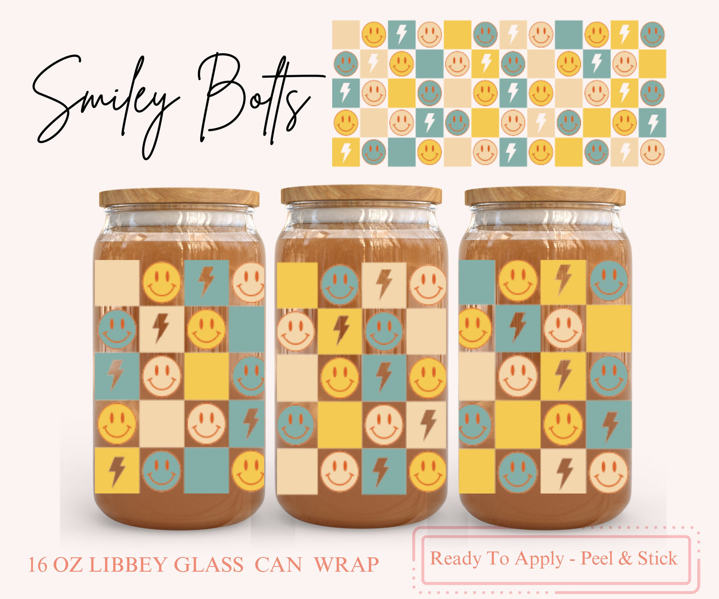 UV DTF Libbey Glass Can Wrap - Ready To Apply - Peel & Stick