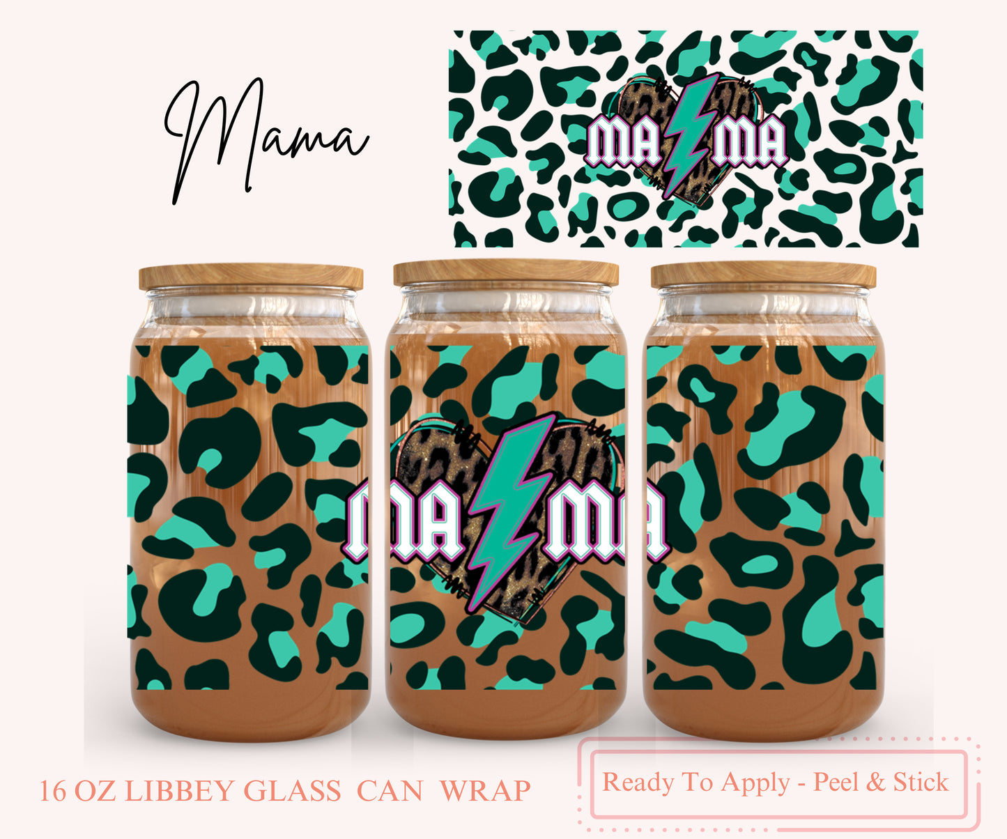 UV DTF Libbey Glass Can Wrap - Ready To Apply - Peel & Stick