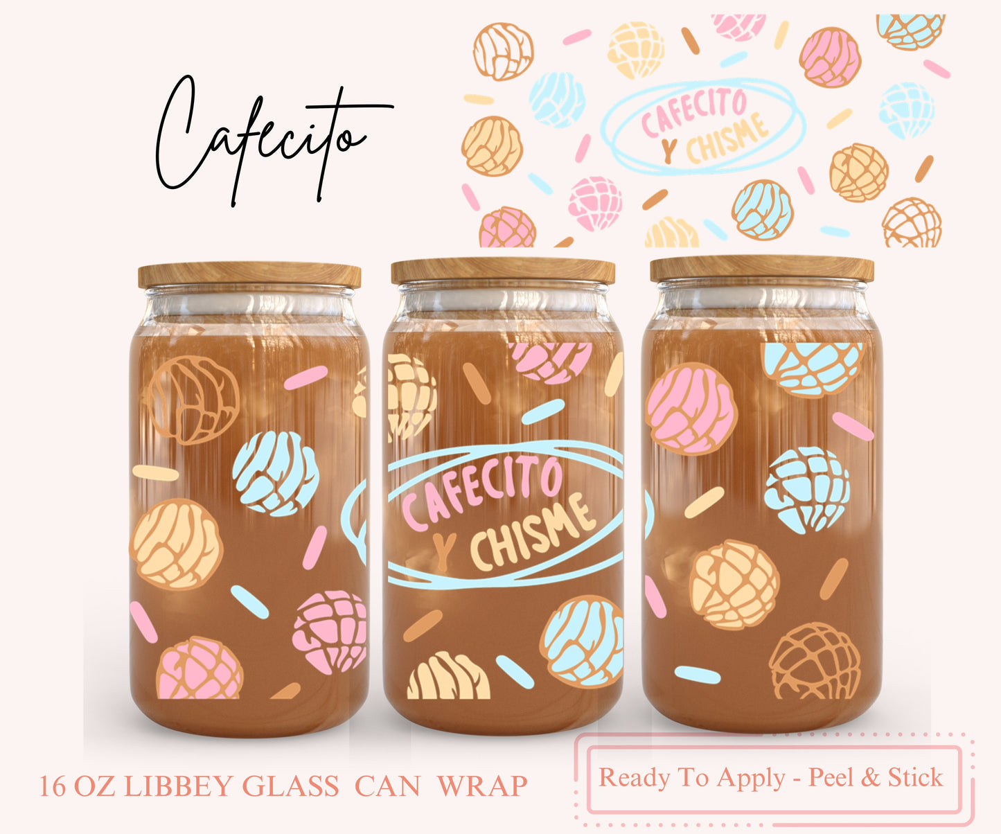 UV DTF Libbey Glass Can Wrap - Ready To Apply - Peel & Stick