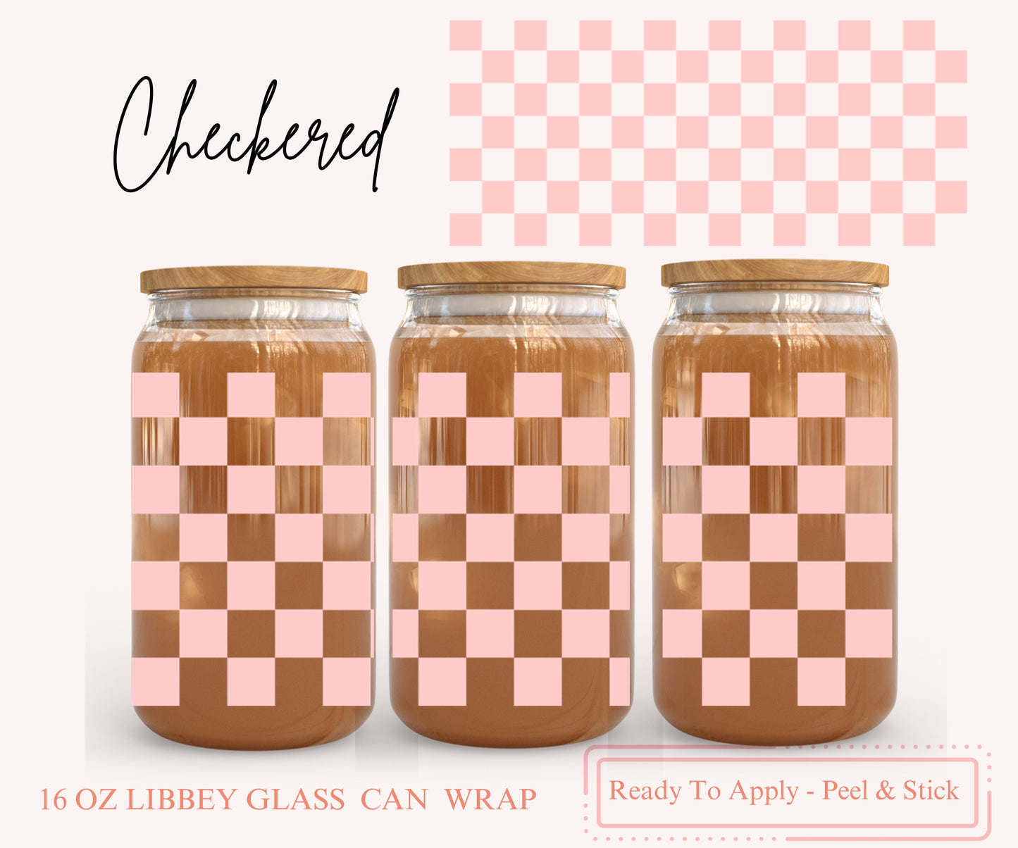 UV DTF Libbey Glass Can Wrap - Ready To Apply - Peel & Stick