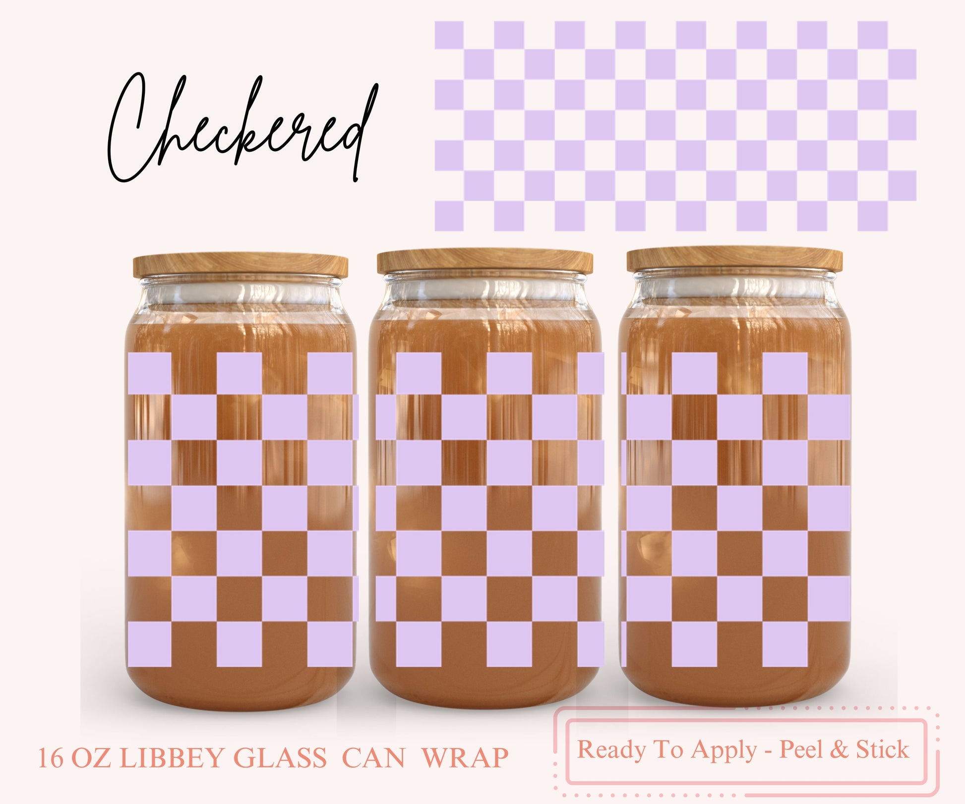 UV DTF Libbey Glass Can Wrap - Ready To Apply - Peel & Stick