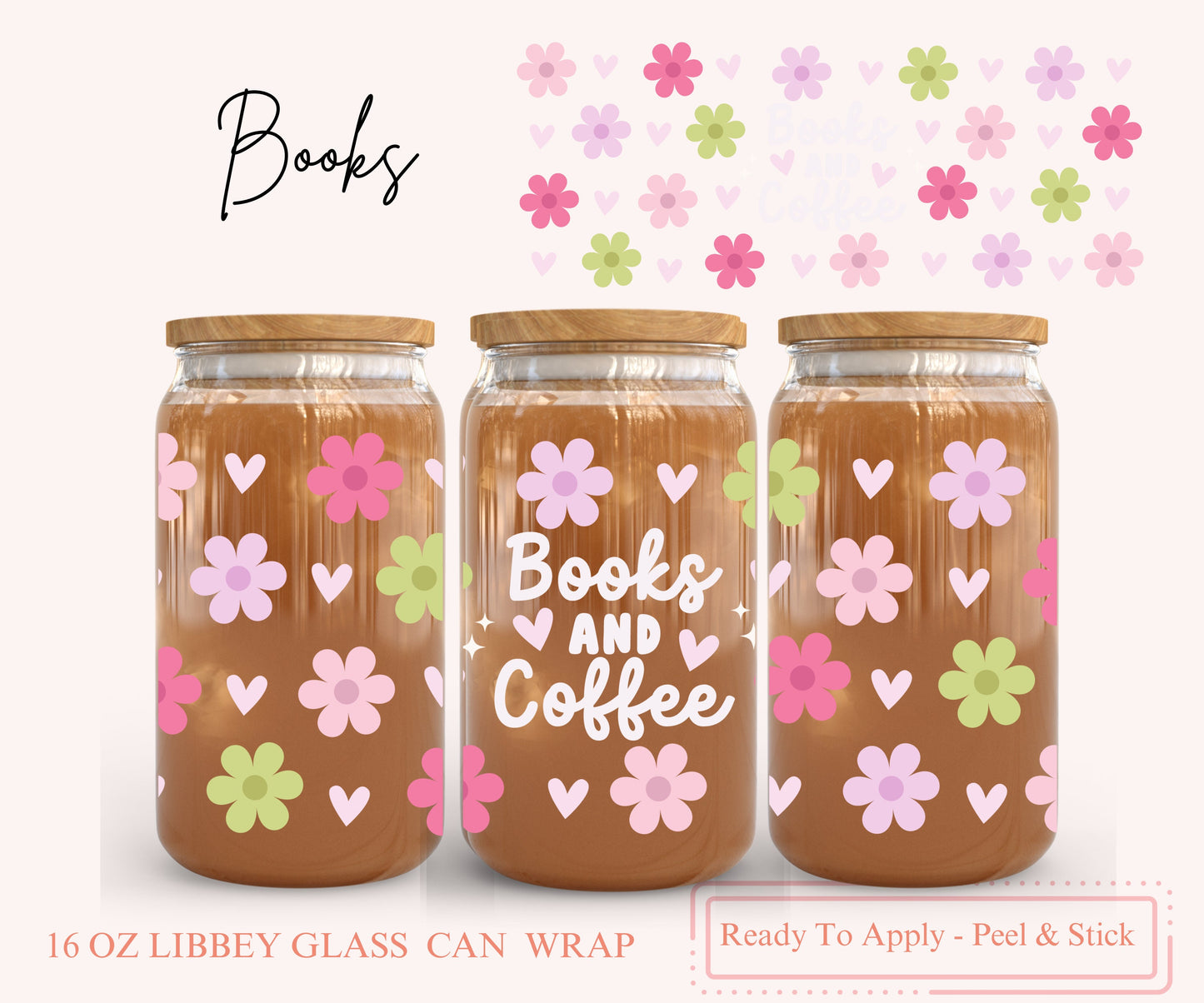 UV DTF Libbey Glass Can Wrap - Ready To Apply - Peel & Stick