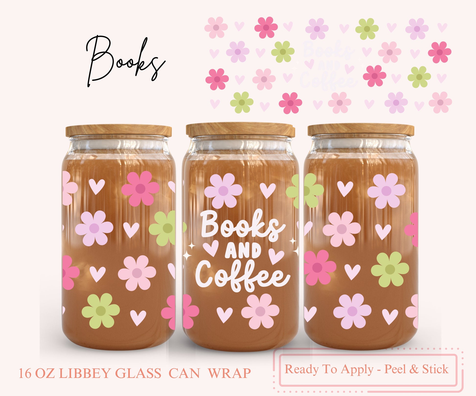 UV DTF Libbey Glass Can Wrap - Ready To Apply - Peel & Stick