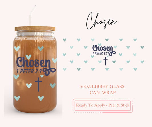 UV DTF Libbey Glass Can Wrap - Ready To Apply - Peel & Stick
