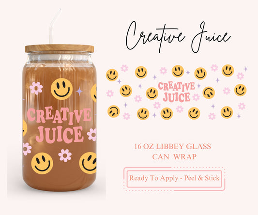 UV DTF Libbey Glass Can Wrap - Ready To Apply - Peel & Stick