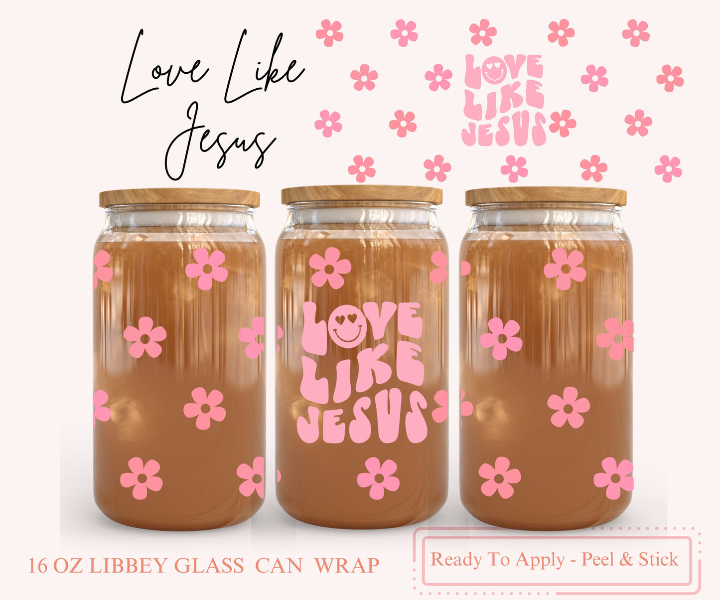 UV DTF Libbey Glass Can Wrap - Ready To Apply - Peel & Stick
