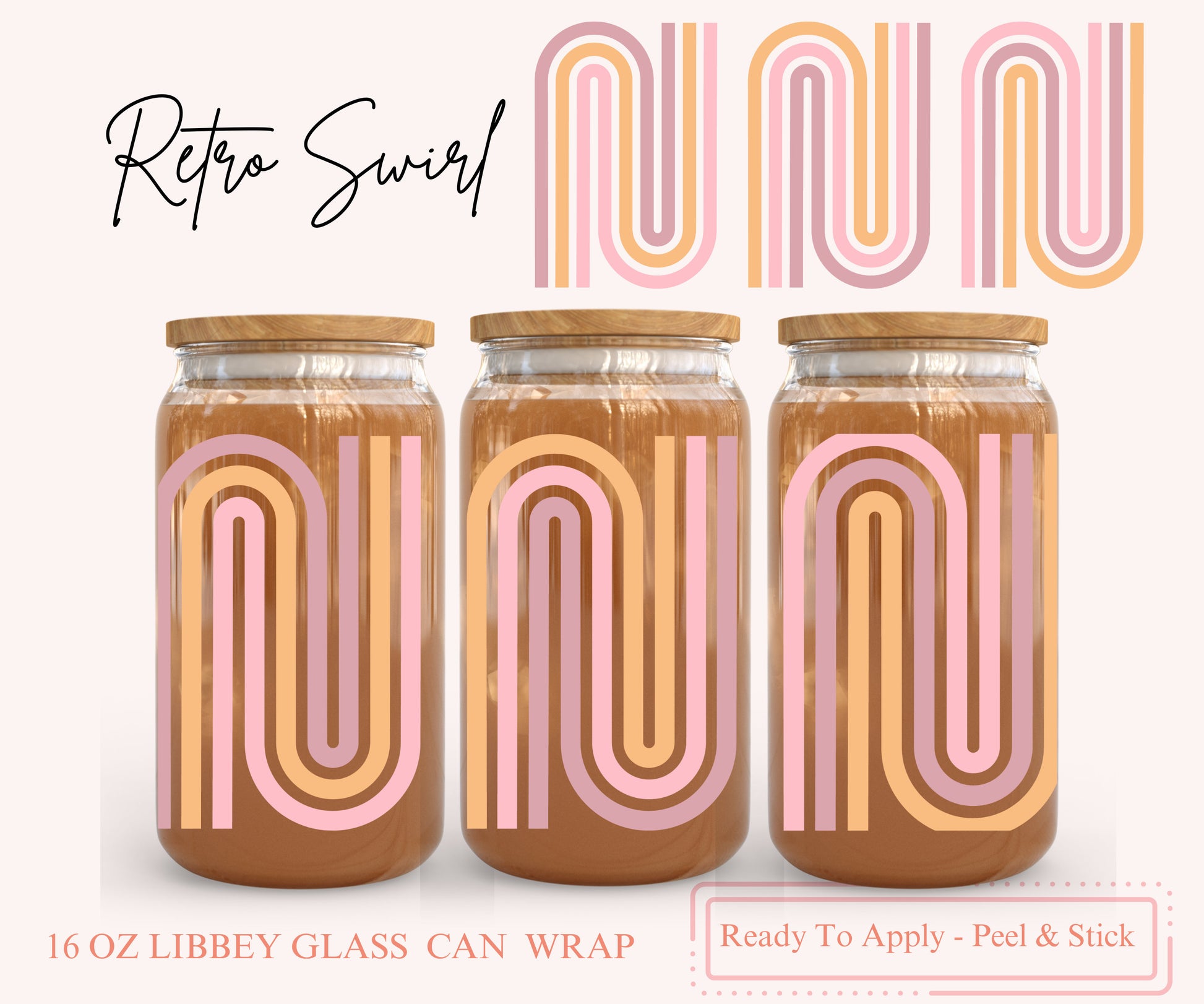 UV DTF Libbey Glass Can Wrap - Ready To Apply - Peel & Stick